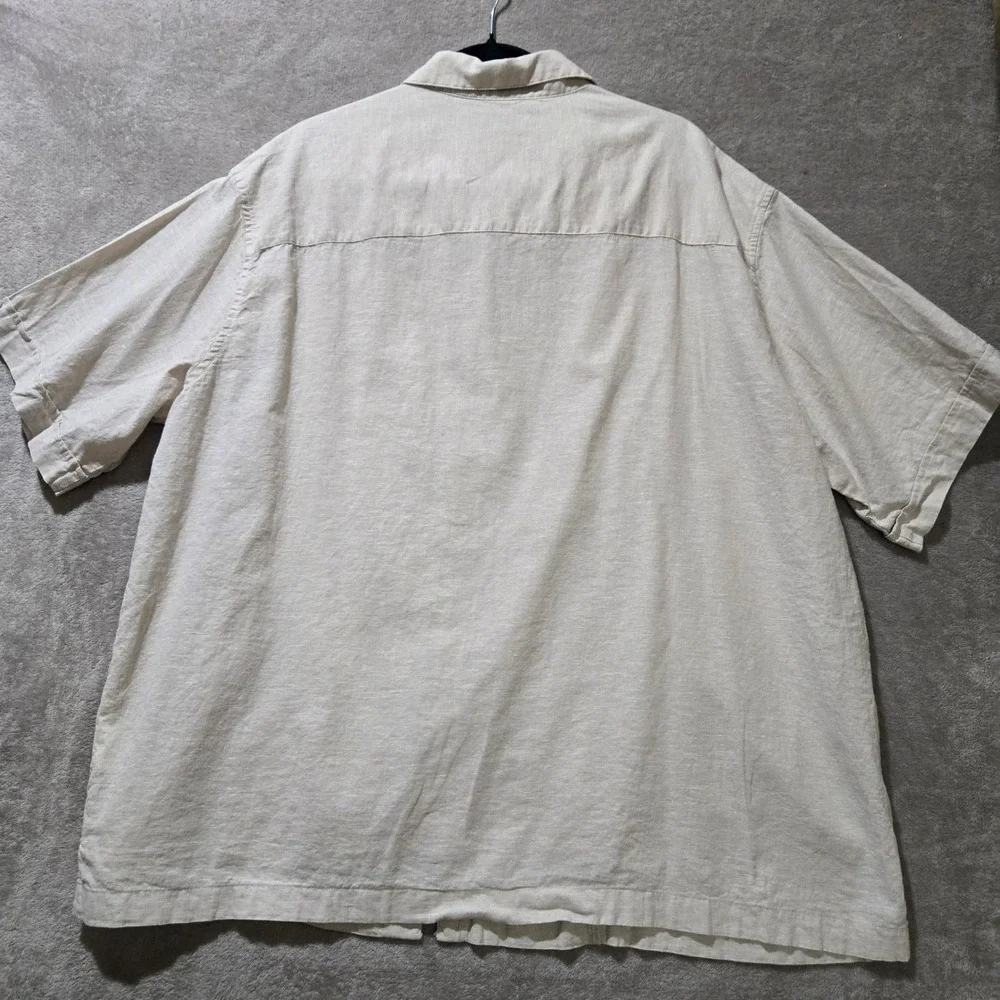 Cafe Luna Linen Blend Shirt Mens 2X‎ Coastal Vacation Resort Relaxed Beachy